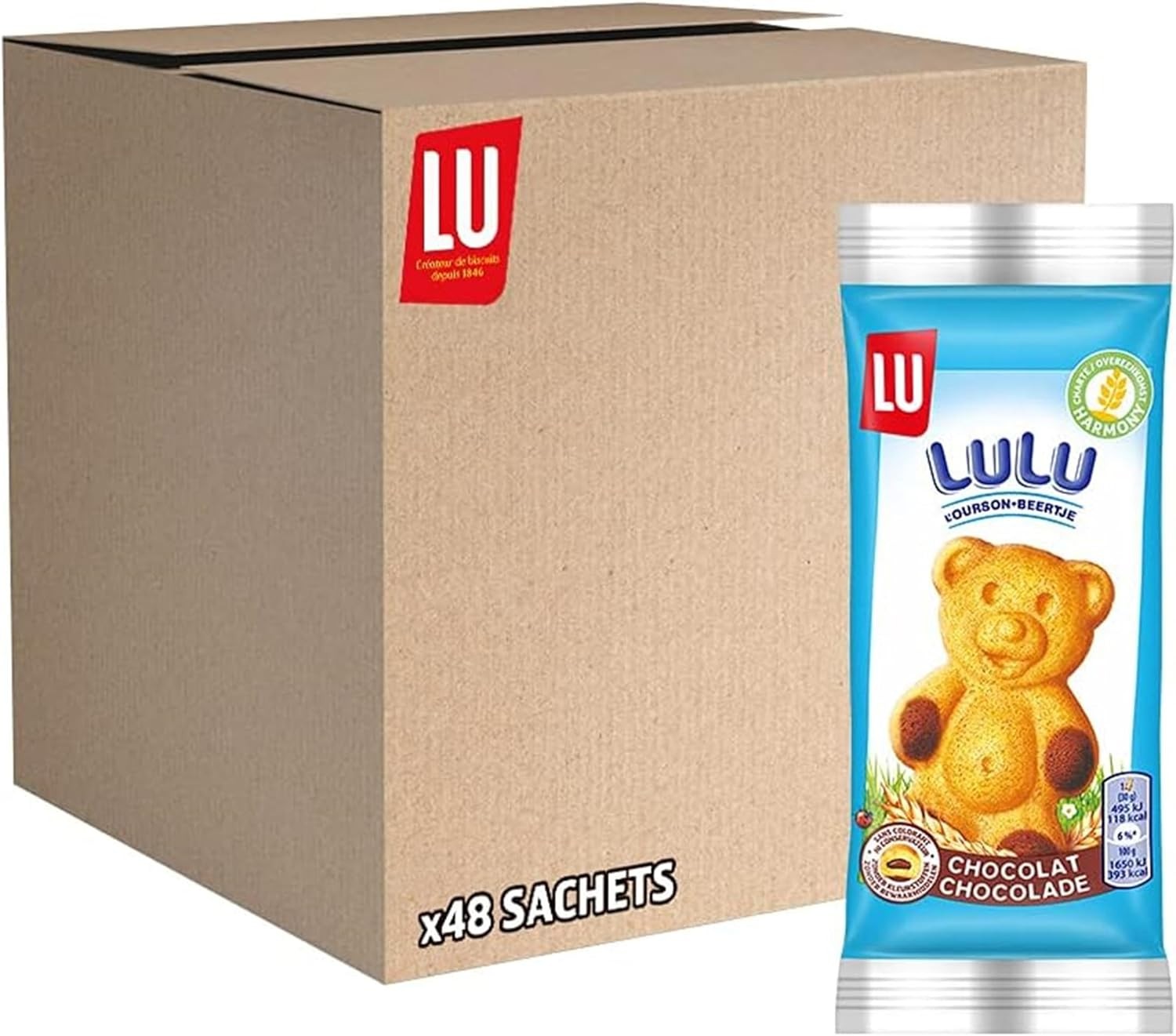 Lulu l ourson chocolat le carton de 48