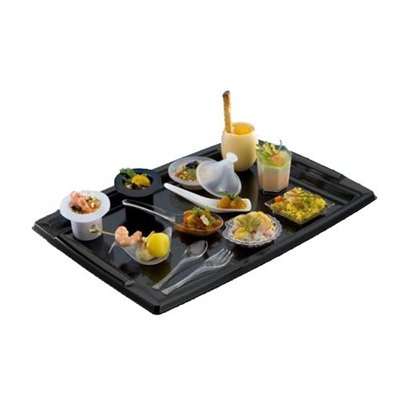 5 plateaux rectangulaires noirs 36 x 25 cm