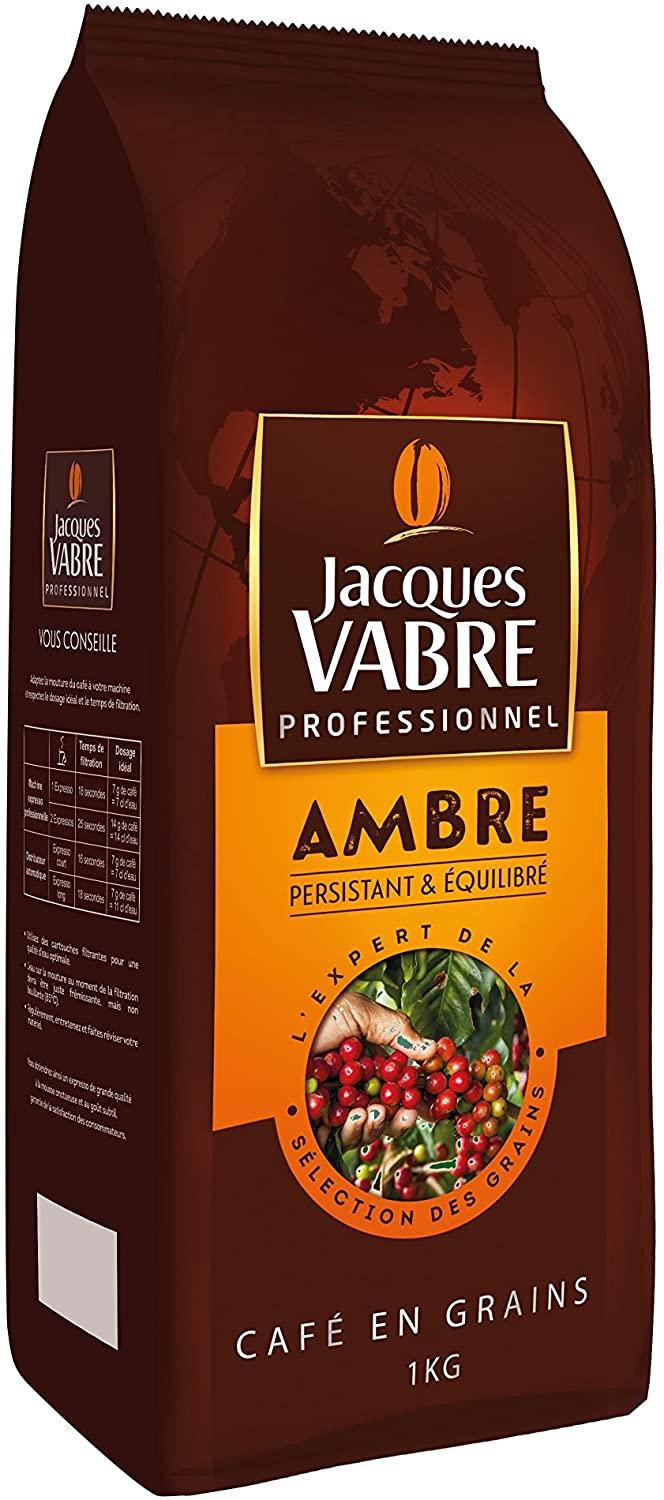 Café en grains Jacques Vabre Authentique 100 % Arabica - paquet de 1 kg sur