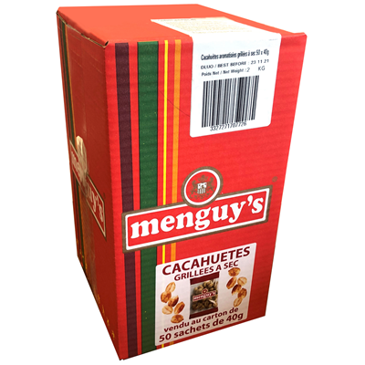 Cacahuetes grillees a sec 40 g mini paquet menguy s le carton de 50