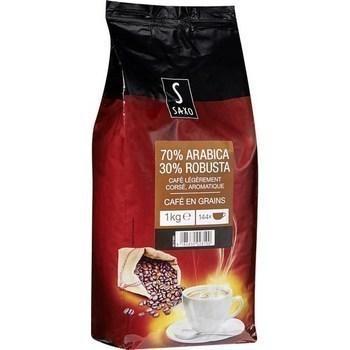 Cafe en grains 70 arabica 30 robusta 1 kg