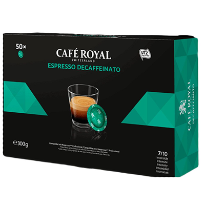 Cafe espresso decaffeinato forte 50 capsules office pads 300 g 1