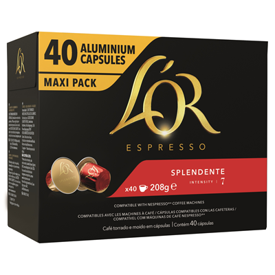 Cafe espresso splendente intensite 7 l or 40 capsules boite 208 g 1