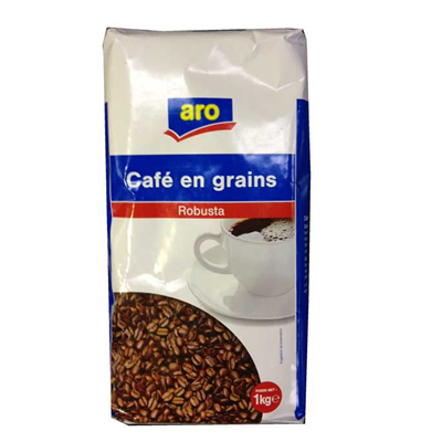 Café en grains 30% arabica 70% robusta 1 kg