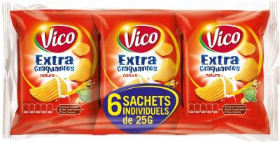 Chips nature extra craquantes 25 g vico le lot de 6