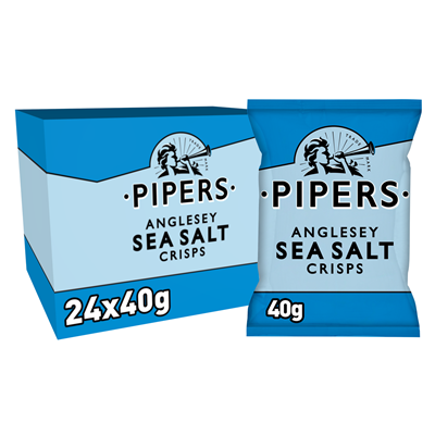 Chips sea salt 40 g pipers le carton de 24