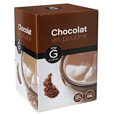 Chocolat en dosettes 100 x 20 G Gilbert épicerie en ligne pour  particuliers, professionnels et collectivités