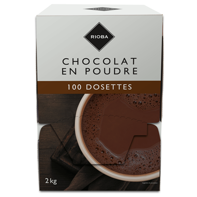 Chocolat en poudre en dosettes 100 x 20 g rioba