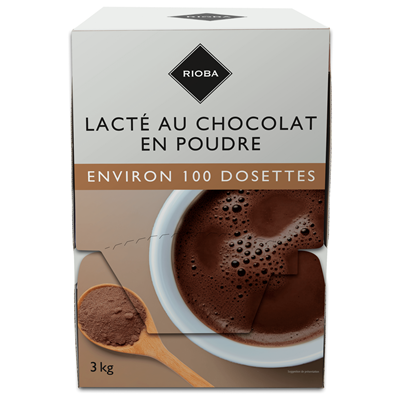 Chocolat en poudre lacte en dosettes 100 x 30 g rioba