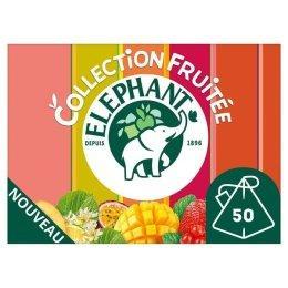 Coffret d infusions 5 parfums en boite 50 sachets pyramides elephant