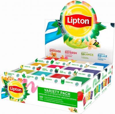 Coffret the et infusions 12 parfums 285 g 180 sachets lipton