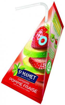 Compote pomme fraise allegee en sucres berlingots 48x100 g st mamet