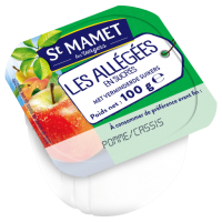 Compotes allegees en sucre pots plastiques 100g cassis saint mamet 1