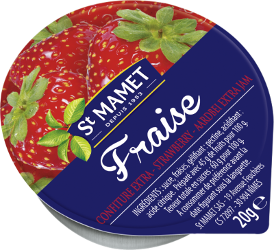 Confiture 20g saint mamet fraise coupelles alu a l unite