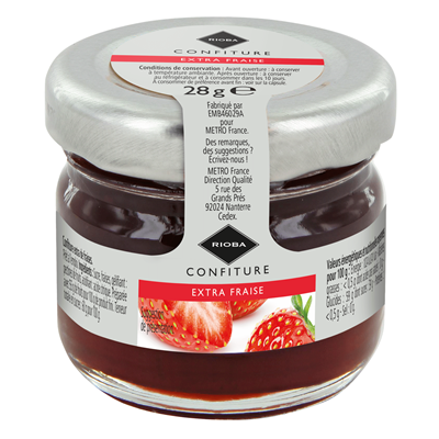 Confiture de fraises 24 x 30 g rioba