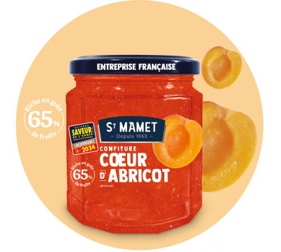 Confitures saint mamet en pot 310g de 60 de fruits abricot