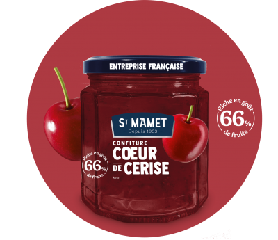 Confitures saint mamet en pot 310g de 60 de fruits cerise