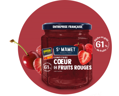 Confitures saint mamet en pot 310g de 60 de fruits fruits rouges