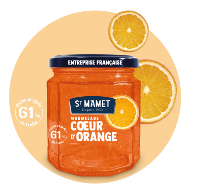 Confitures saint mamet en pot 310g de 60 de fruits orange