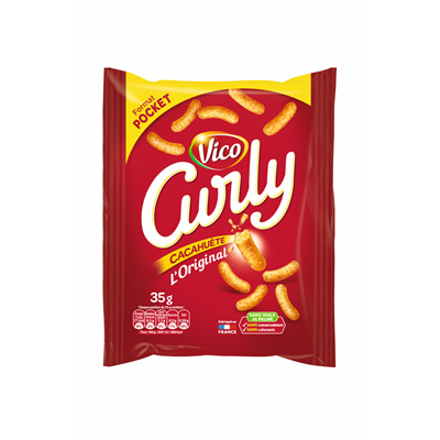 Curly saveur cacahuete 35 g vico le carton de 16