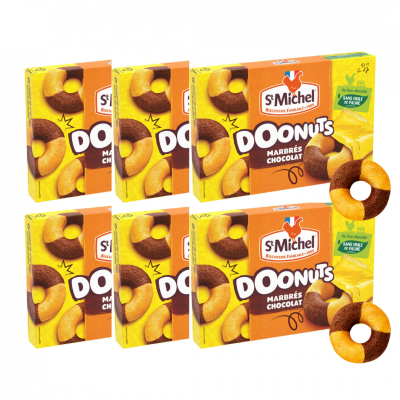 Doonuts marbre au chocolat r 1 30g saint michel les 6 cartons de 50 unites