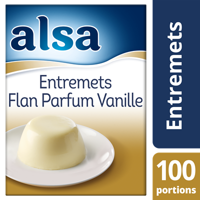 Entremets flan parfum vanille 900 g 100 portions alsa