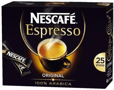 NESCAFE Espresso, Café Soluble, Boîte de 25 Sticks