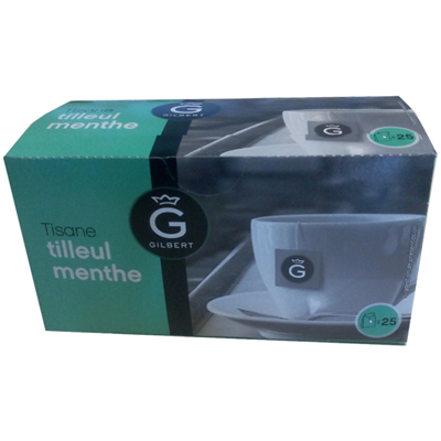 Infusion tilleul menthe 25 sachets gilbert