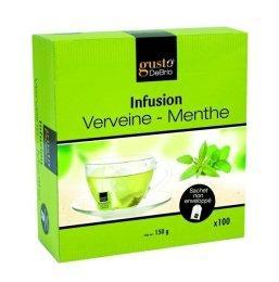 Infusion verveine menthe en boite 100 sachets non enveloppes gusto debrio