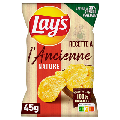 Lay s chips recette a l ancienne nature 45 g le carton de 20