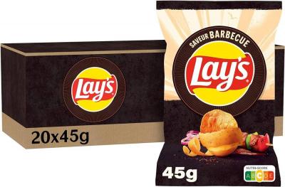 Lay s chips saveur barbecue 45 g le carton de 21