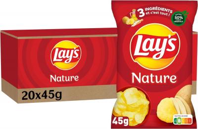 Lay s chips saveur nature 45 g le carton de 21