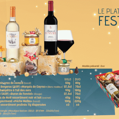 Le plateau festif de noel solo et duo