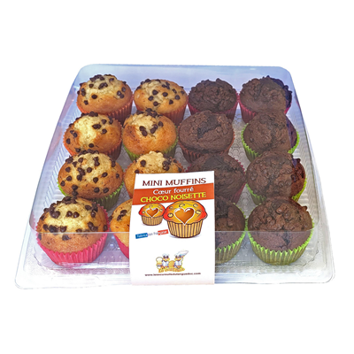 Les ecureuils du languedoc mini 16 muffins pepites de chocolat et choco noisette 580 g