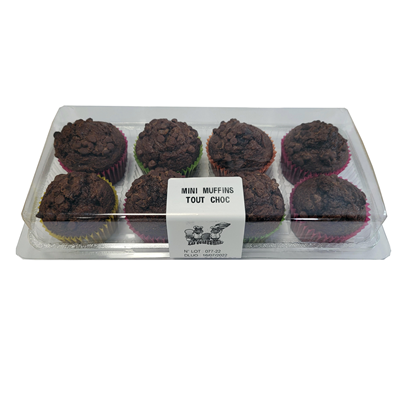 Les ecureuils du languedoc mini muffin tout chocolat x 8 barquette 240 g