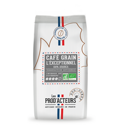 Les prod acteurs cafe en grain l exceptionnel pur arabica bio 1 kg