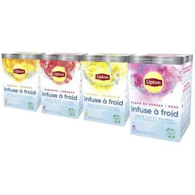 Lipton infuse a froid assortiment de 4 parfums