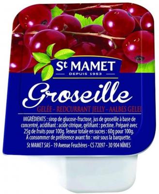 Lot de 15 confiture de groseilles 25 g st mamet en barquette plastique