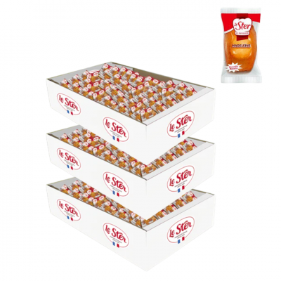 Madeleines 25g le ster emballees individuellement 3 cartons de 200 gros volume