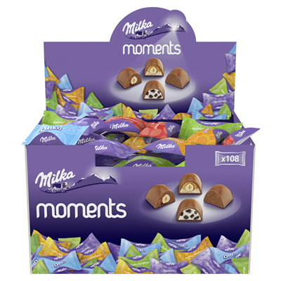 Milka moments assortiment chocolat au lait 108 pieces boite 1 kg