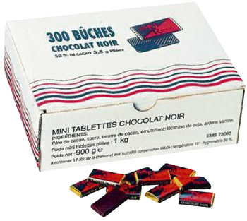 Mini tablettes chocolat noir accompagnement cafe 3 5 g