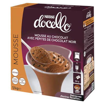 Mousse au chocolat avec pepites 1 1 kg nestle docello 1