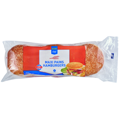 Pain hamburger maxi 6 pieces 495 g metro chef