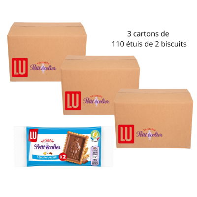 Petit ecolier chocolat au lait 25 g x 110 lots de 2 biscuits pocket le lot de 3 cartons