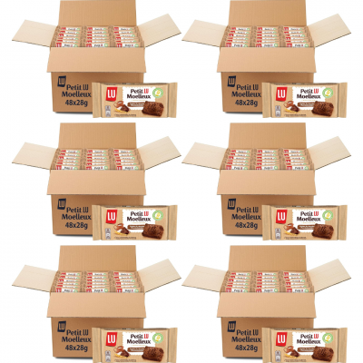 Petit lu moelleux pepites chocolat 28 g x48 le lot de 6 cartons