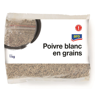 Poivre blanc en grain 1 kg aro 1