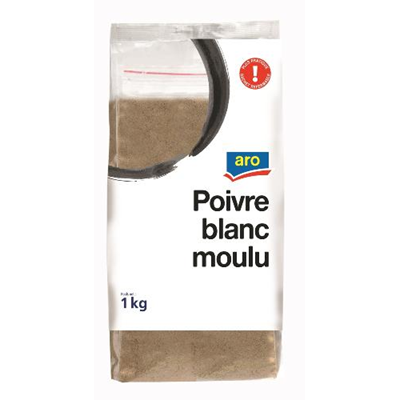 Poivre blanc moulu 1 kg aro