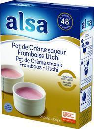 Pot de creme framboise litchi 720 g 48 rations alsa