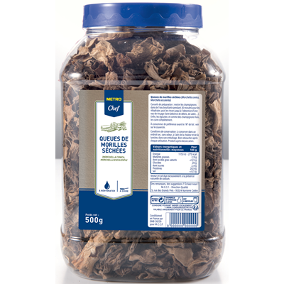 Queues de morilles sechees tubo 500 g metro chef