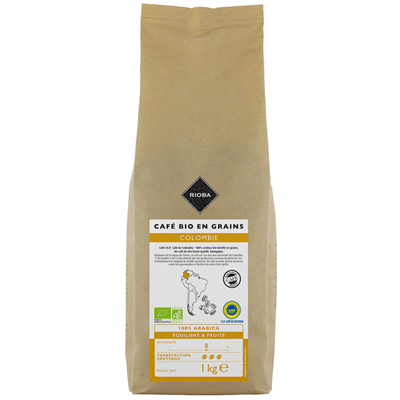 Rioba cafe en grain bio colombie 1 kg